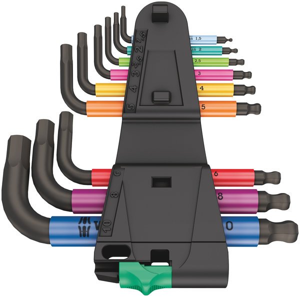 950/9 Hex-Plus Multicolour 2 L-key set, metric, BlackLaser, 9 pieces