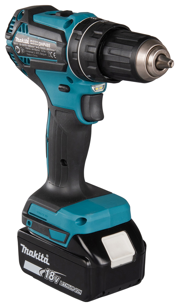 Makita Akku-Schlagbohrschrauber DHP485RTJ 18V 5.0Ah mit 2 Akkus und Ladegerät im MAKPAC