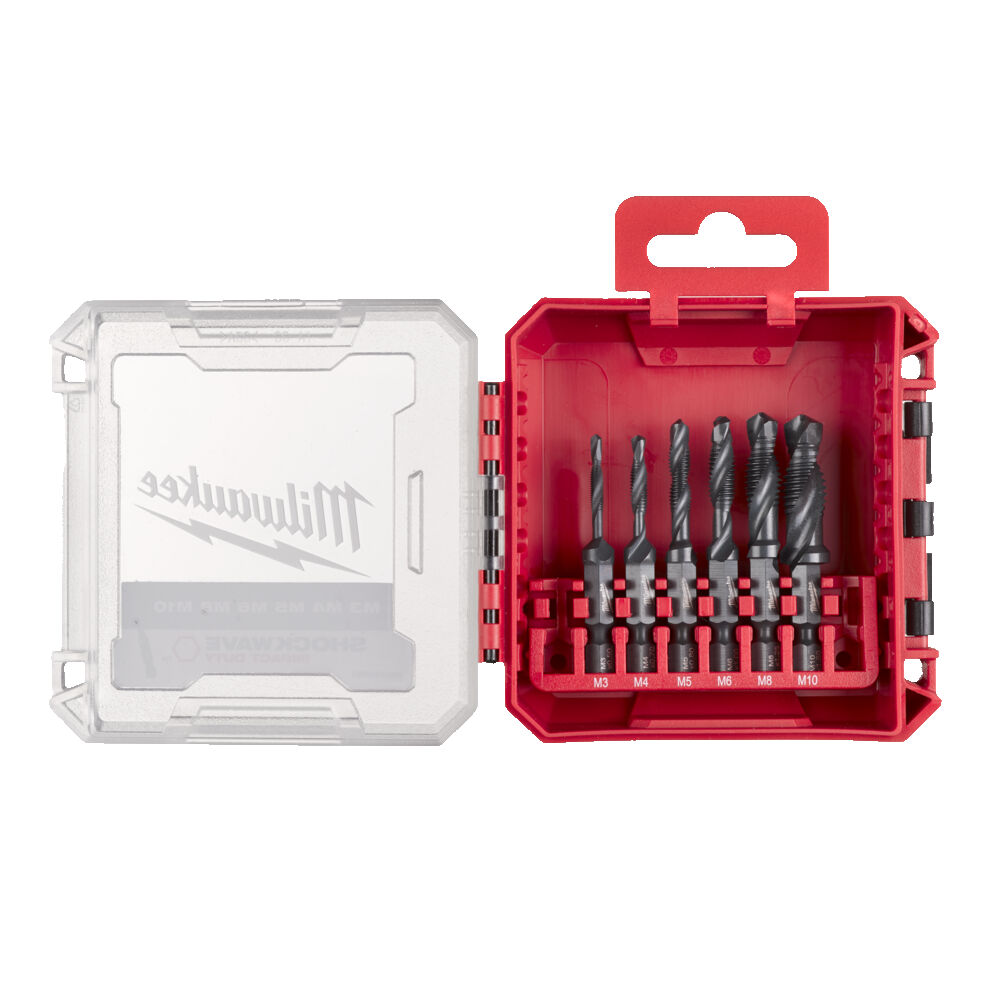 Milwaukee Kombi-Gewindebohrer Set SHOCKWAVE HSS-G 1/4" Hex 6-teilig