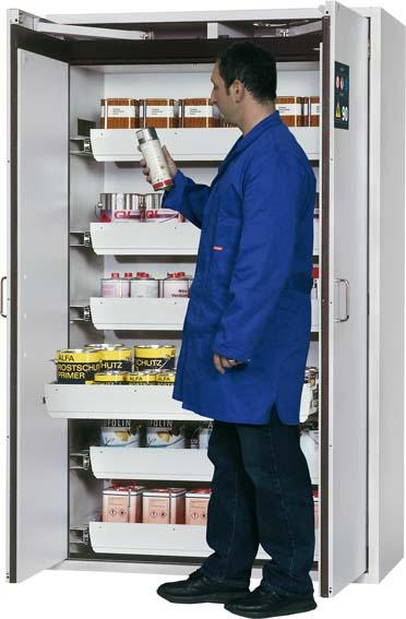 asecos Gefahrstoffschr. S-Clas90B1200mm,6VA,R7035