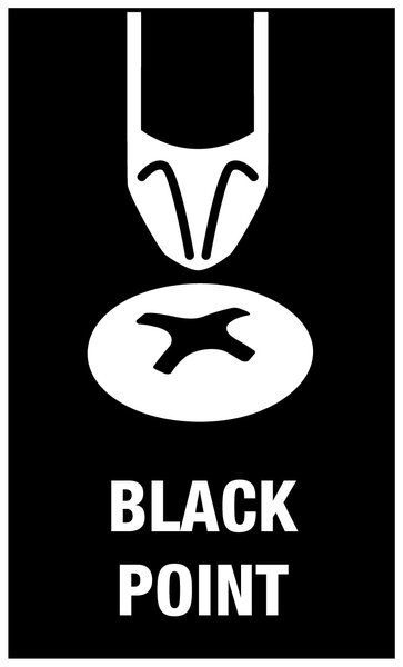 Black Point tip, round, Schablone, Logo