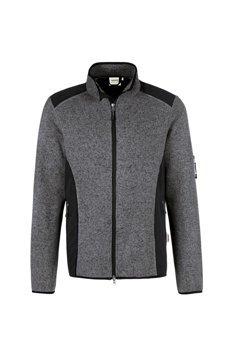 HAKRO Strickfleecejacke Dawson anthrazit meliert L