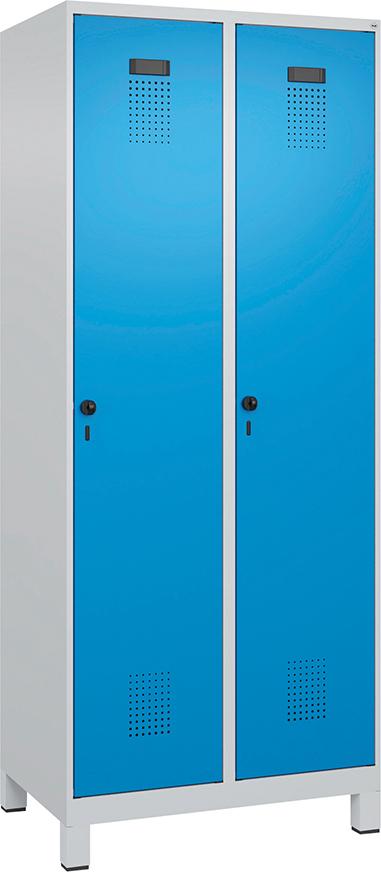 CP Spind Evolo PLUS 2 Abteile H1950xB800xT500mm RAL7035/RAL5012 /F/7035