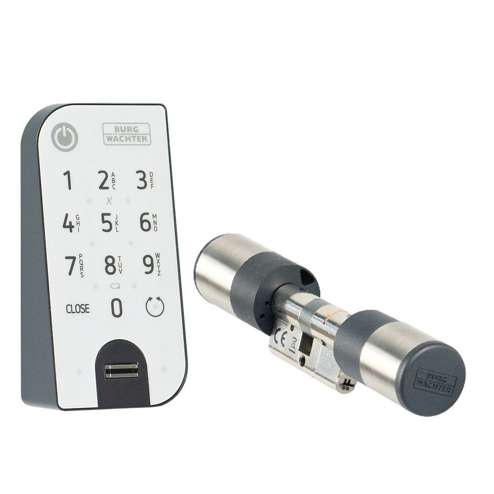 Burg-W SecuENTRY Set: Türzylinder + FP-Tastatur ENTRY easy 7602 FP