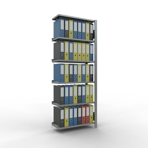 Schulte Anbauregal Büro-Fachbodenregal Stecksystem MULTIplus85 2000x750x300mm 6 Fachböden verzinkt
