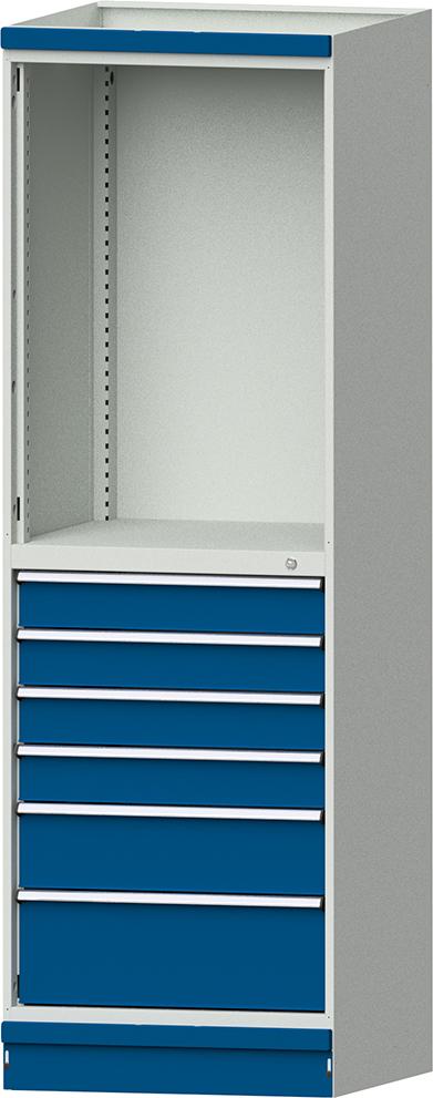ANKE Modulschrank Modell 3007 B715xT720xH2200mm RAL 7035/5012 6 Schubladen