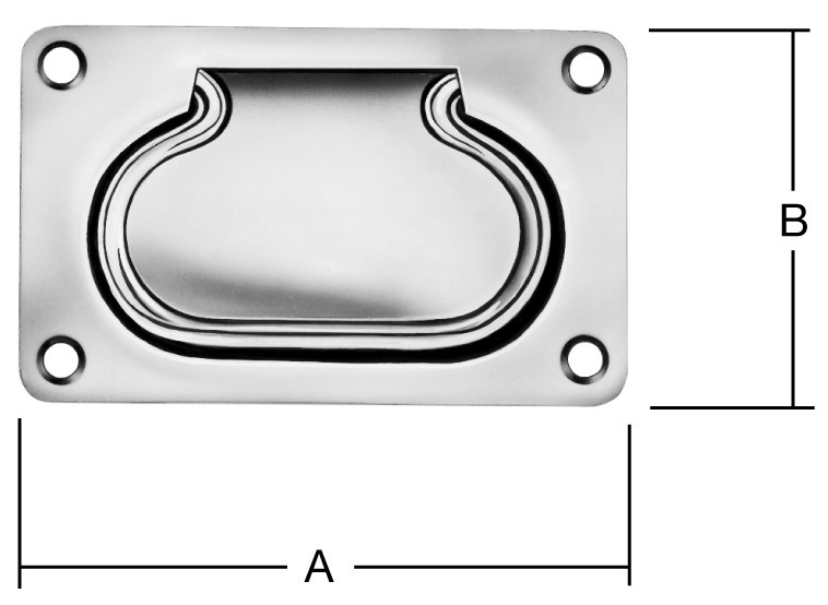 Vormann Einlass-Kistengriff V2A Edelstahl 170x105x2 mm