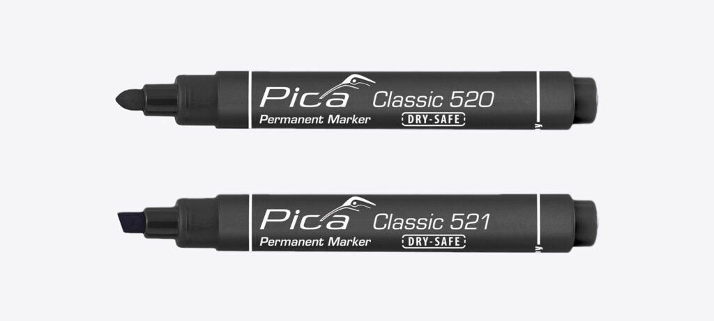 Pica Classic 520/46 Permanentmarker schwarz Rundspitze 1-4mm, Permanentmarker, Marker, Trockenbeständig, Classic 520, Classic 521