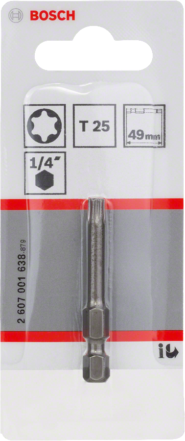 Object #200179158: 2607001638_bo_pro_p_f_1, Torx-Bit, T25, 1/4-Zoll-Sechskant, 49 mm, Metall