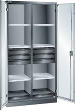 LISTA Flügeltürschrank mit 6 Verstellböden, 6 Schubladen, 2 Auszugböden, 1 Trennwand