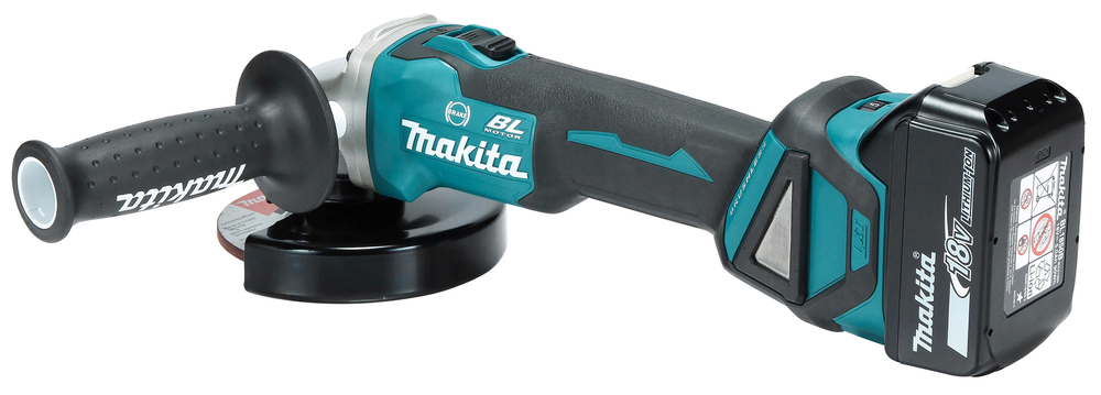 Makita DGA513RTJ Akku-Winkelschleifer 18V 125mm 3000-8500min⁻¹ mit 2x 5.0Ah Akkus