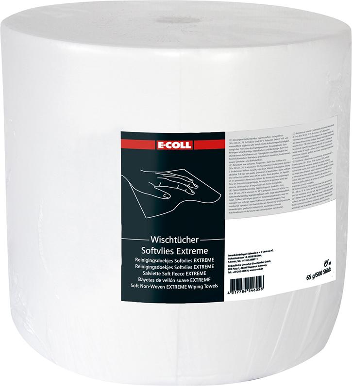 E-COLL Wischtuch Softvlies Extr.500 Blatt 30x38mm weiß E-COLL