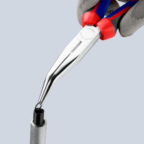 Knipex 26 25 200 Flachrundzange mit Schneide (Storchschnabelzange) verchromt 200 mm
