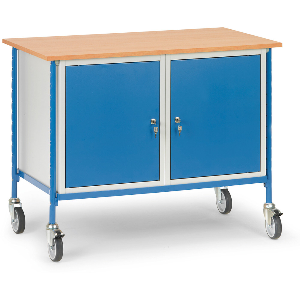 Fetra Rolltisch 5868 mit 2 Stahlschränken 150kg Tragkraft