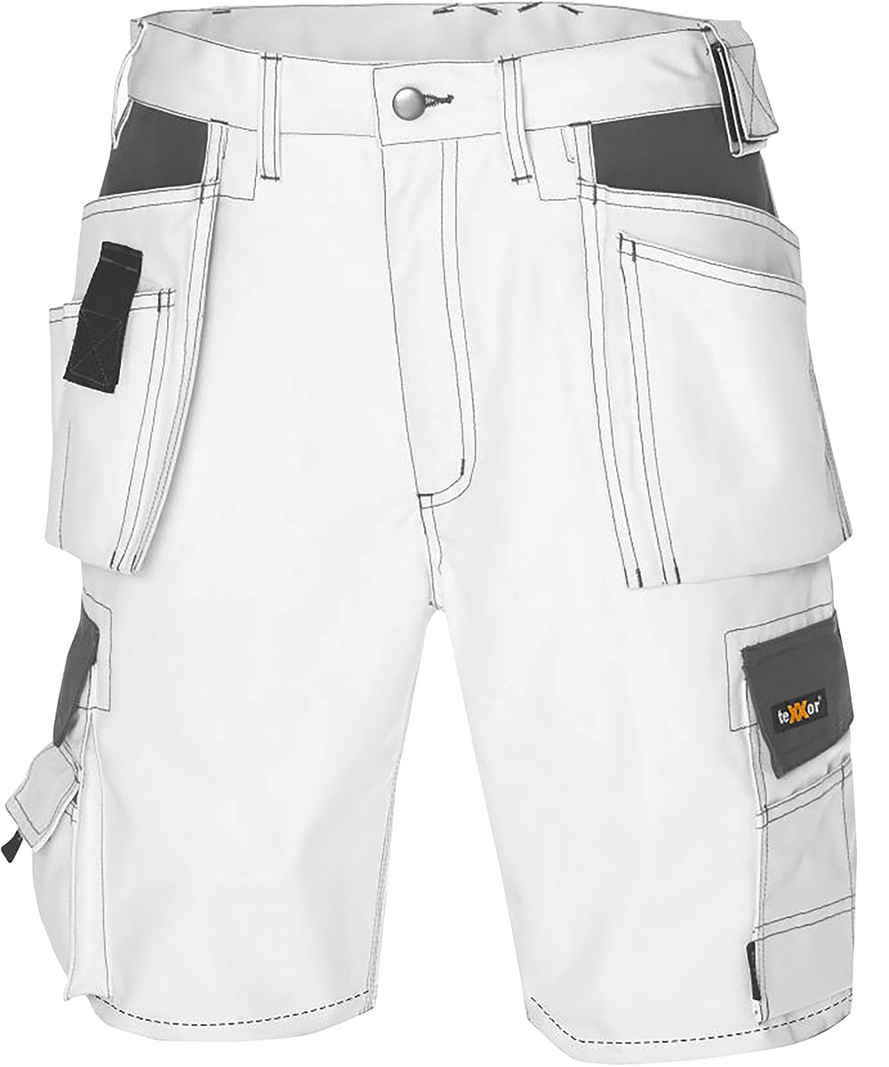 teXXor® Canvas (270 g/m²) Arbeits-Shorts BERMUDA 42, weiß/grau
