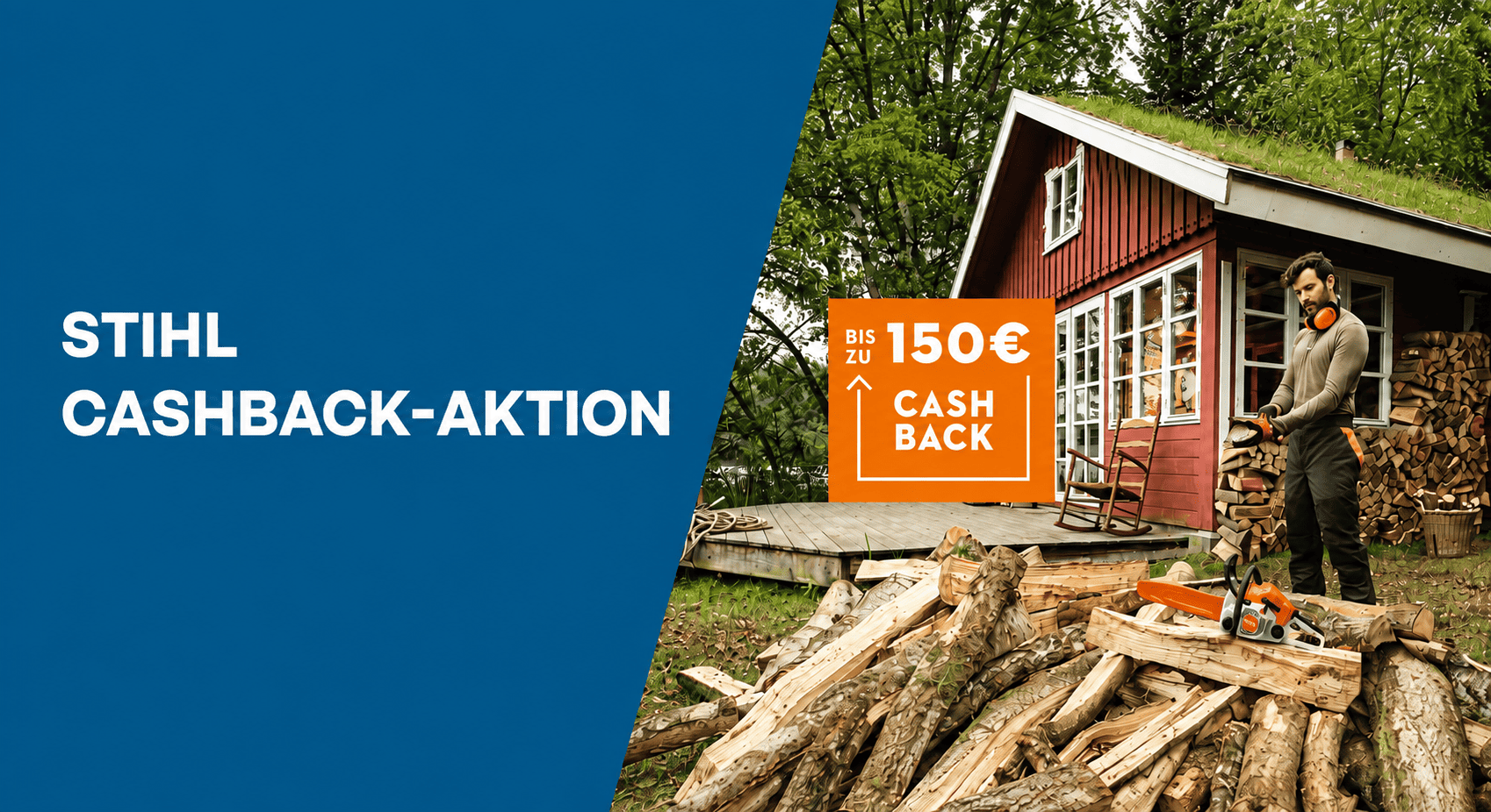 wood, feuerholz, kettensäge, mann, im freien