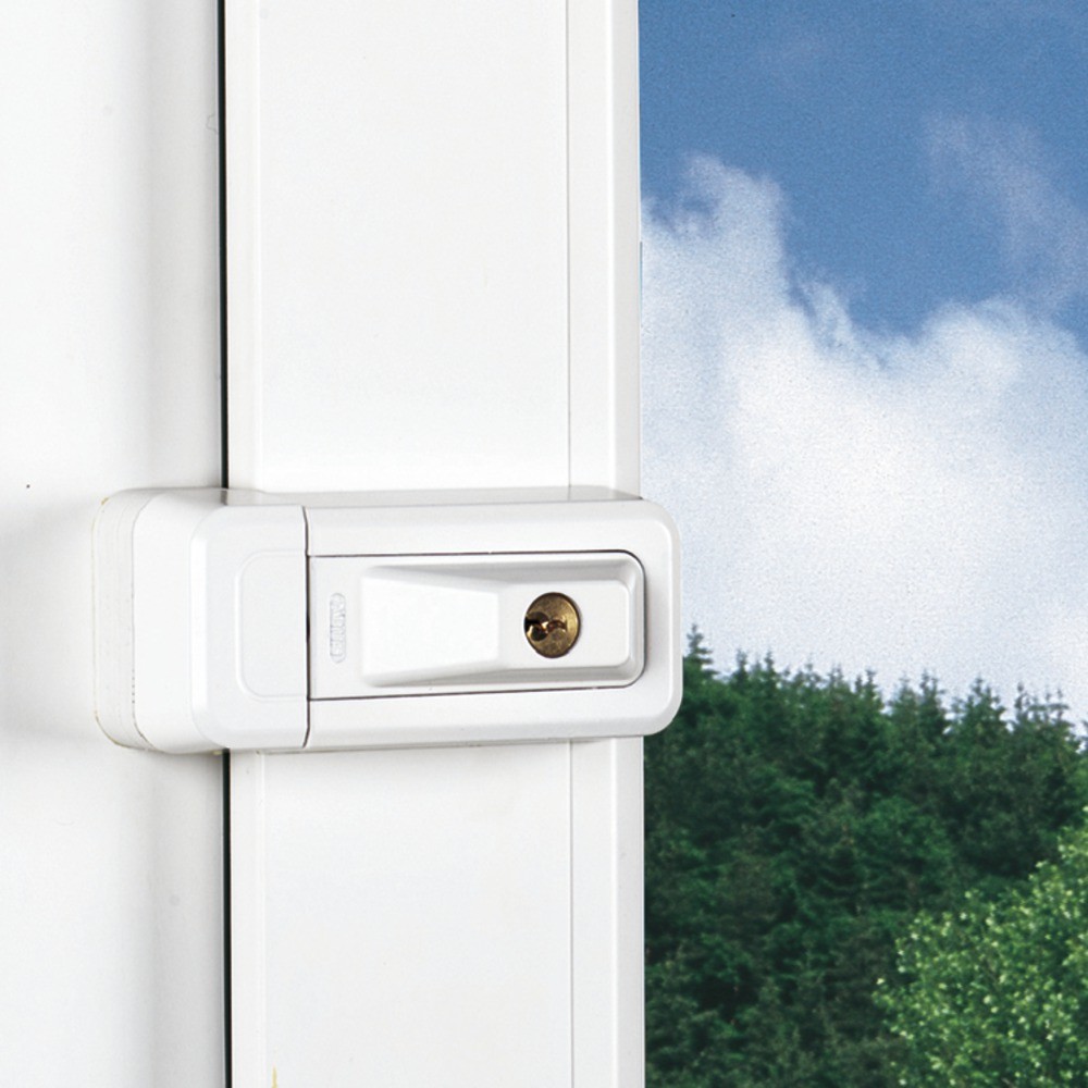 Abus Fenster-Zusatzschloss 3010 weiß gleichschließend AL0125 Stahl