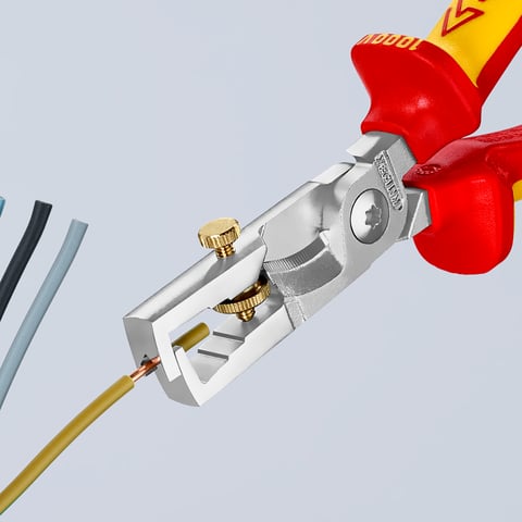 Knipex StriX® Abisolierzange mit Kabelschere 13 66 180 VDE-geprüft chromatiert