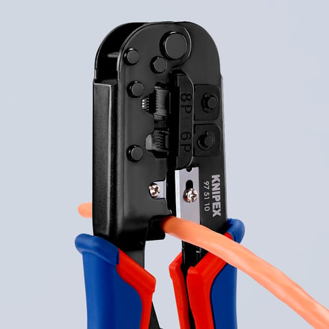 Knipex Crimpzange für Westernstecker 97 51 10 190 mm RJ11/12 RJ45