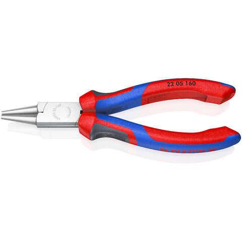 Knipex Rundzange 22 05 160 verchromt mit Comfort-Griffen 160mm
