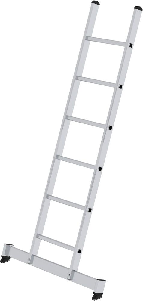 MUNK Sprossen-Anlegeleiter, rutschfester Leiterschuh und nivello®-Traverse