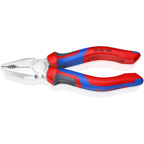Knipex Kombizange 03 05 160 verchromt mit Comfort-Griffen 160 mm