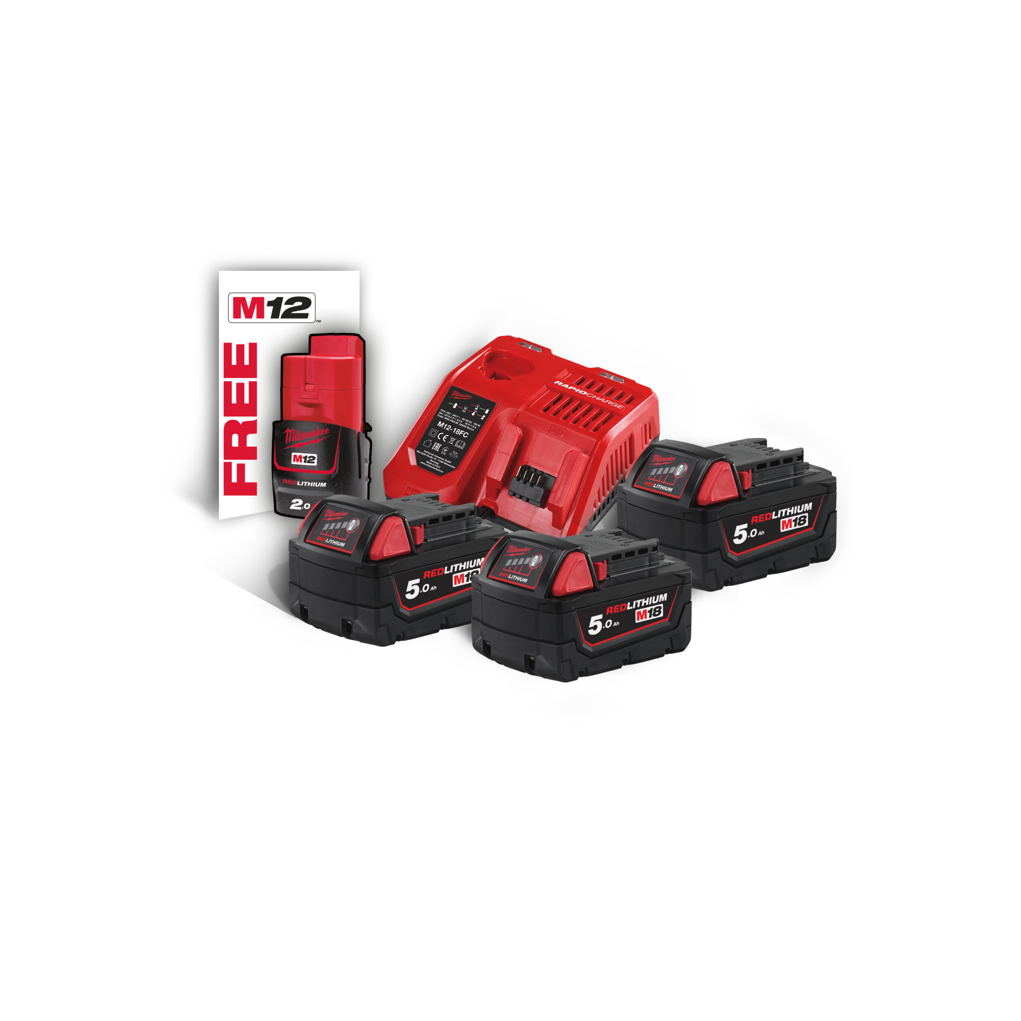 Milwaukee M18 Starterset M18NRG-203 3X 18V/5,0Ah