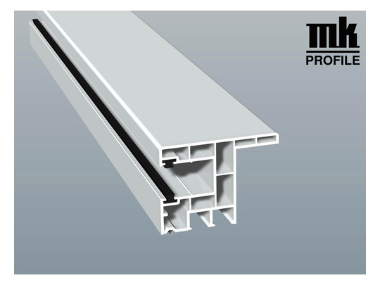 MENKE Rollladenführung 934/B2 63x47mm 6,00 Meter Weiß mit zwei grauen Bürsten