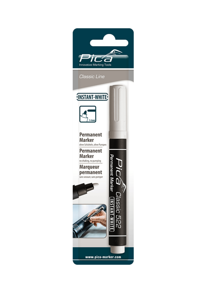 Pica Classic Permanentmarker 522/52 Instant White Rundspitze 1-4 mm weiß