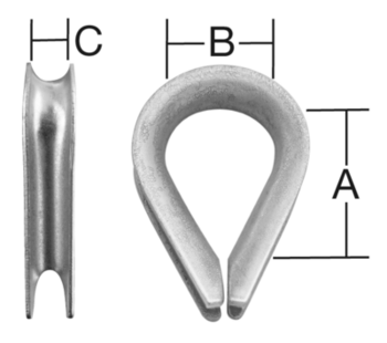 Vormann Seilkausche 007900787AV Edelstahl V2A 17,5x11x4 mm SB (2 Stück)