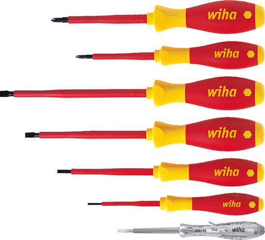 Wiha Schraubendr. Set SoftFinish® electric Schlitz, Phillips 7-tlg.