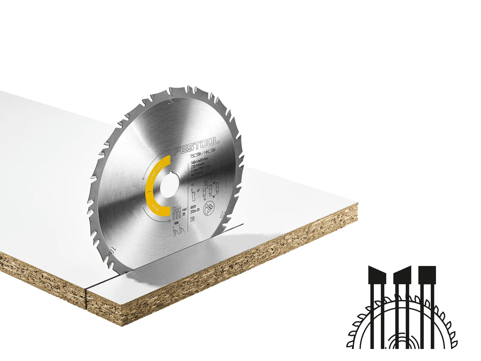 Festool Kreissägeblatt WOOD FINE CUT HW 160x1,6x20 FWWW35