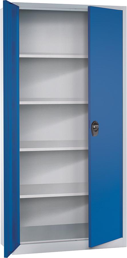 FORUM Flügeltürenschrank FORUM 4Böden lack.50kg Tragl. H1950xB930xT400mm RAL 7035/5010