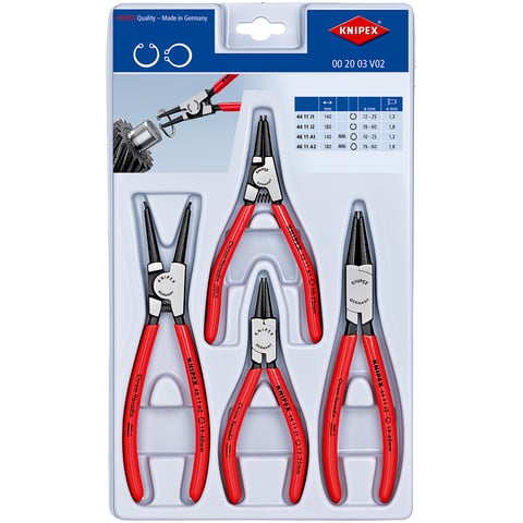 Knipex Sicherungsringzangen-Set 4-teilig 00 20 03 V02 für Innen- und Außenringe