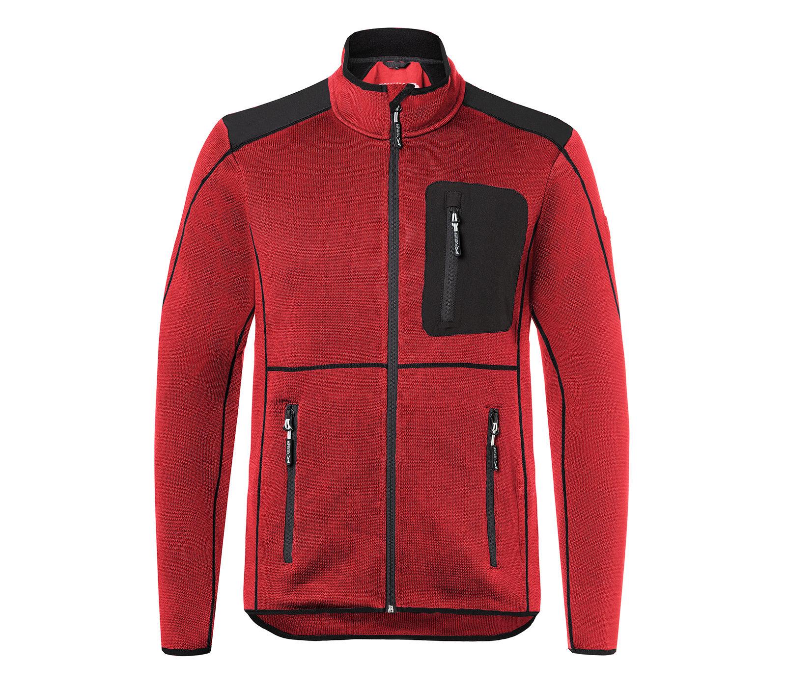 Kübler Strickjacke mittelrot/schwarz  1443 6339-5599-M