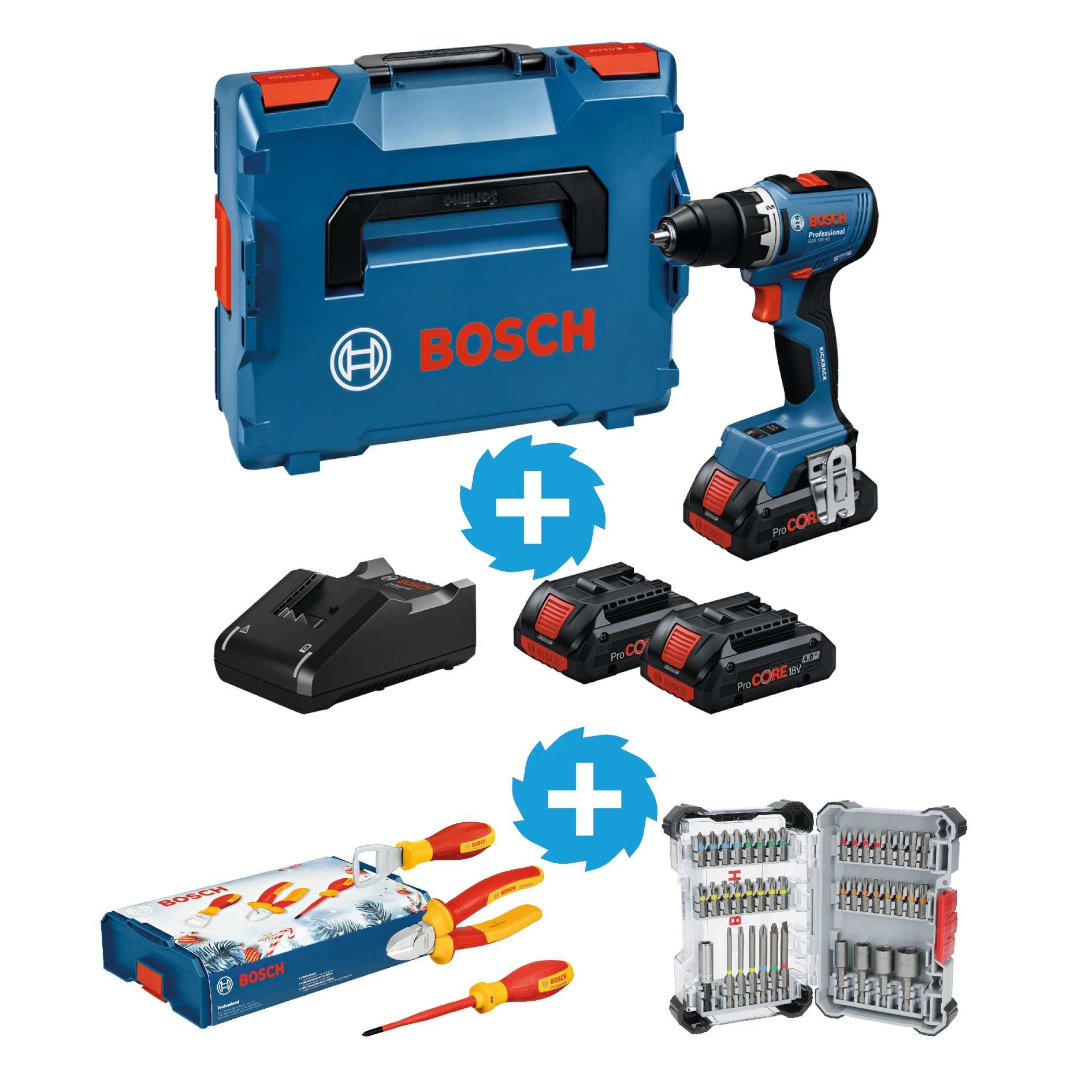 Bosch GSR 18V-65 (3xPC4,0Ah, L) - Set