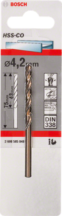 Bosch HSS-Co Metallbohrer 4,2 mm DIN 338., Metallbohrer, HSS-Co, Kobaltbohrer, 4,2 mm, DIN 338