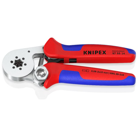 Knipex Crimp-Hebelzange 97 55 14 für Aderendhülsen 0,08-16 mm² Sechskant-Pressung