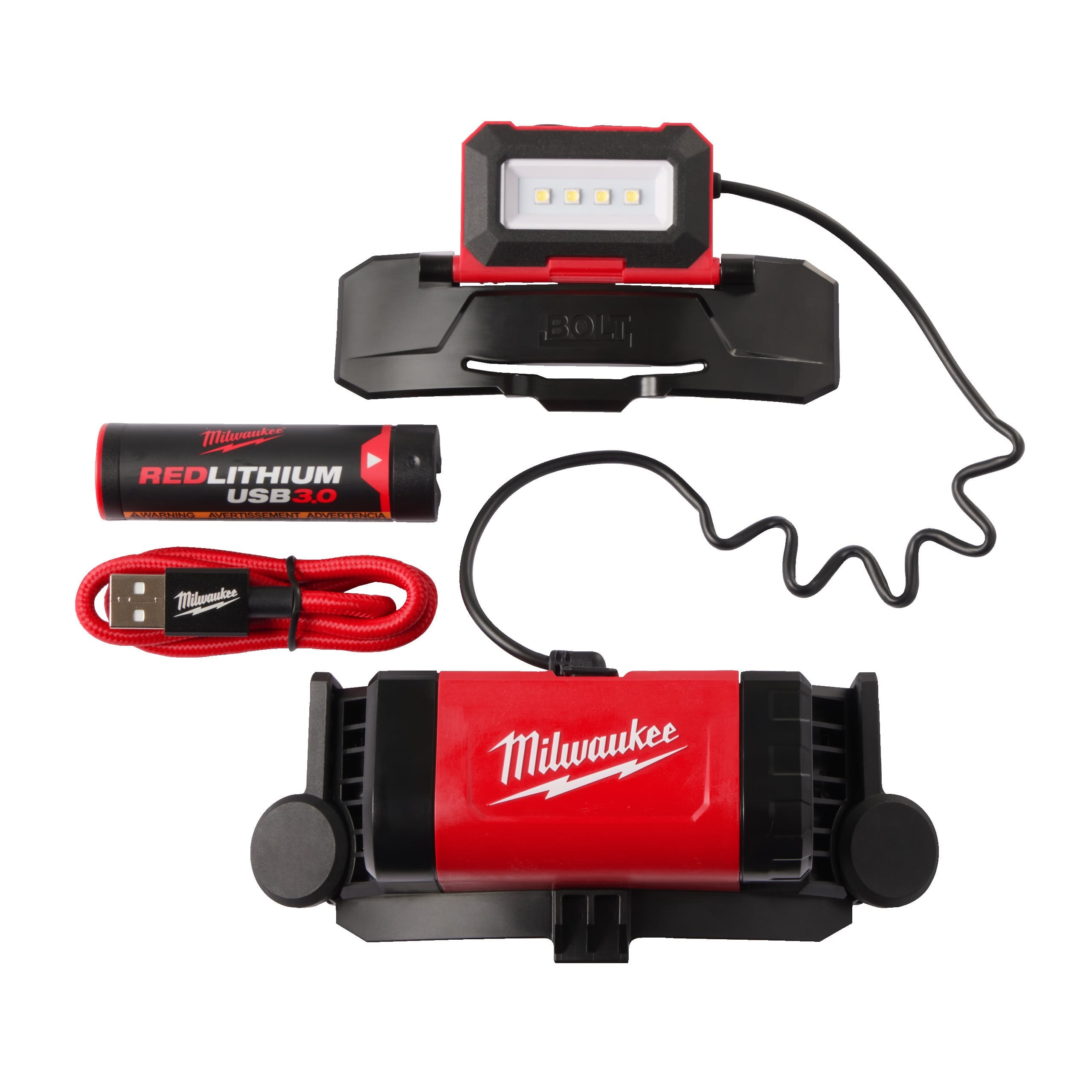 Milwaukee USB-Akku-Helmleuchte BOLT™ L4 BOLTHL-301 600 Lumen