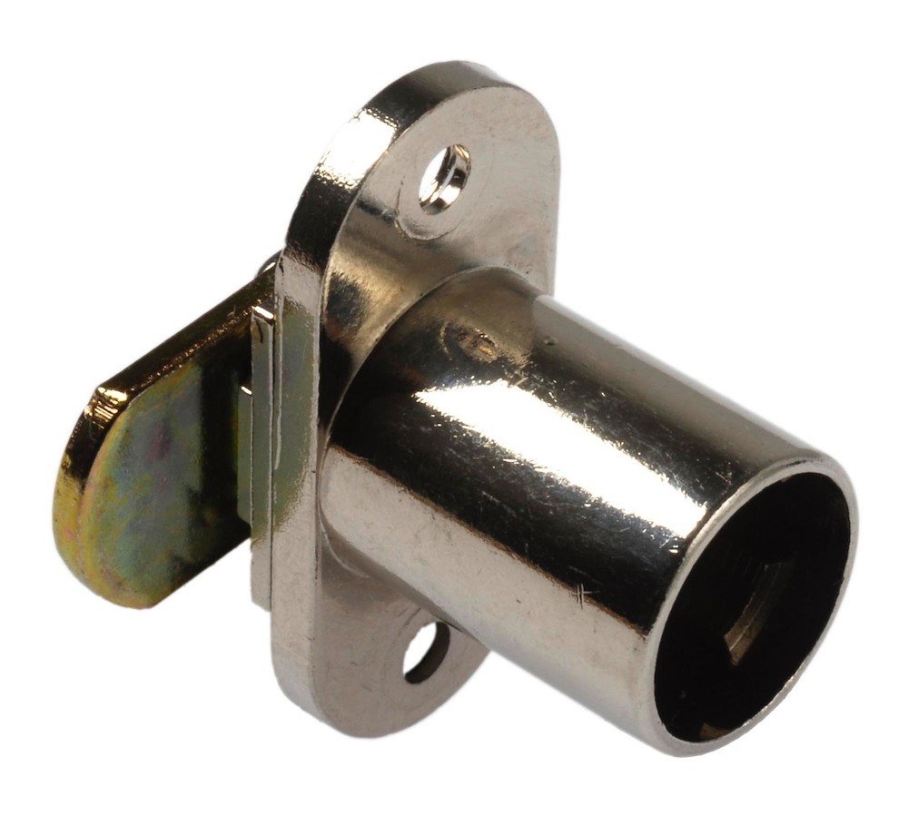 Produktbild Format Hebelschloss zum anschrauben,  Riegel 20 mm, 90°, vernickelt mit Rosette