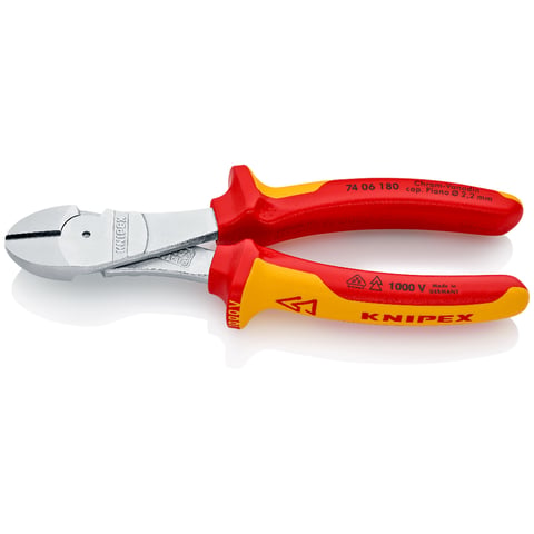 Knipex Kraft-Seitenschneider 74 06 180 VDE-geprüft 180 mm Chrom-Vanadium-Stahl