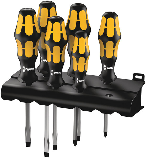 932 S/6 Screwdriver set Kraftform Wera: Chiseldriver and rack, 6 pieces, Gerät, Schraubenzieher, Werkzeug
