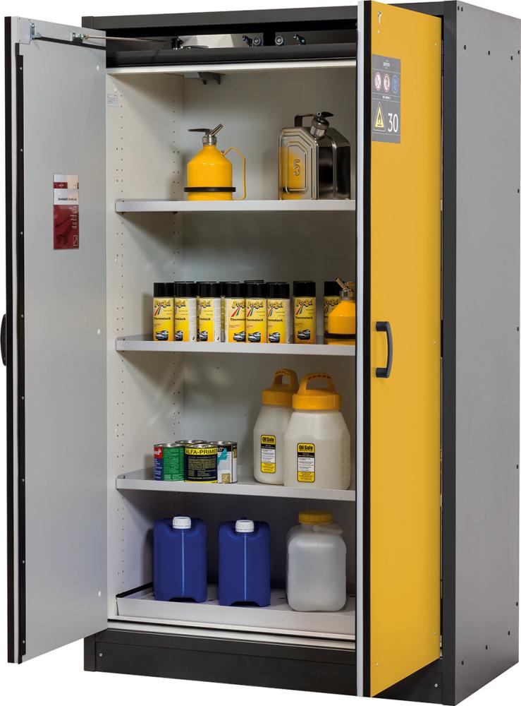 asecos Schrank Q-Classic-30 1164x1947 2Tür.3FB,Gelb