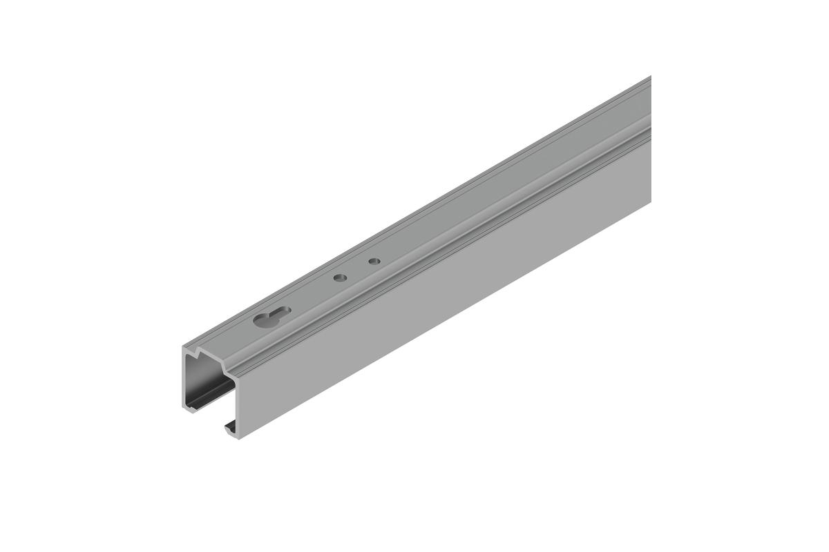 Woelm HELM 53/73 Laufschiene Aluminium blank, 1300 mm, oben gelocht