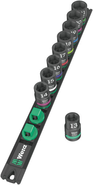 Magnetic socket rail C Impaktor 1 socket set, 1/2" drive, 9 pieces, Elektrisches Gerät, Elektrische Steckdose