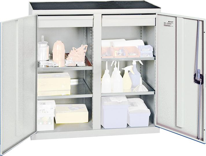 Stumpf Werkzeug- und Materialschrank Serie 2000, 2 Schubladen, 4 Fachböden und Mitteltrennwand