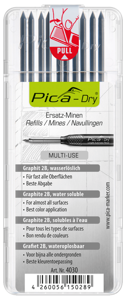 Pica Dry Ersatzminen 4030 Graphit 2B wasserlöslich