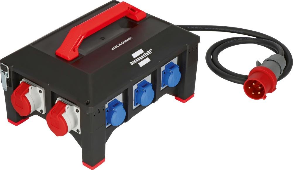 Brennenstuhl Professional Gummi-Stromverteiler BSV 5 2m H07RN-F 5G6,0 1xCEE32A+2x16A, 6x230V