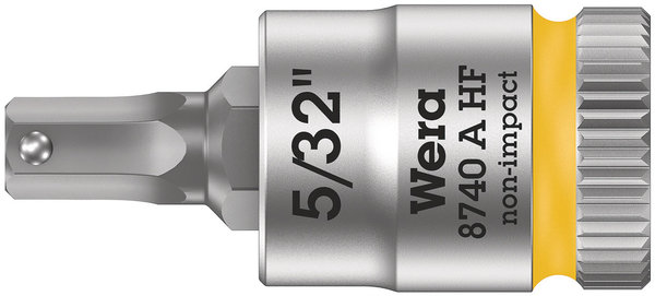 8740 A HF Zyklop bit socket with holding function, 1/4&quot; drive, 5/32&quot; x, Licht