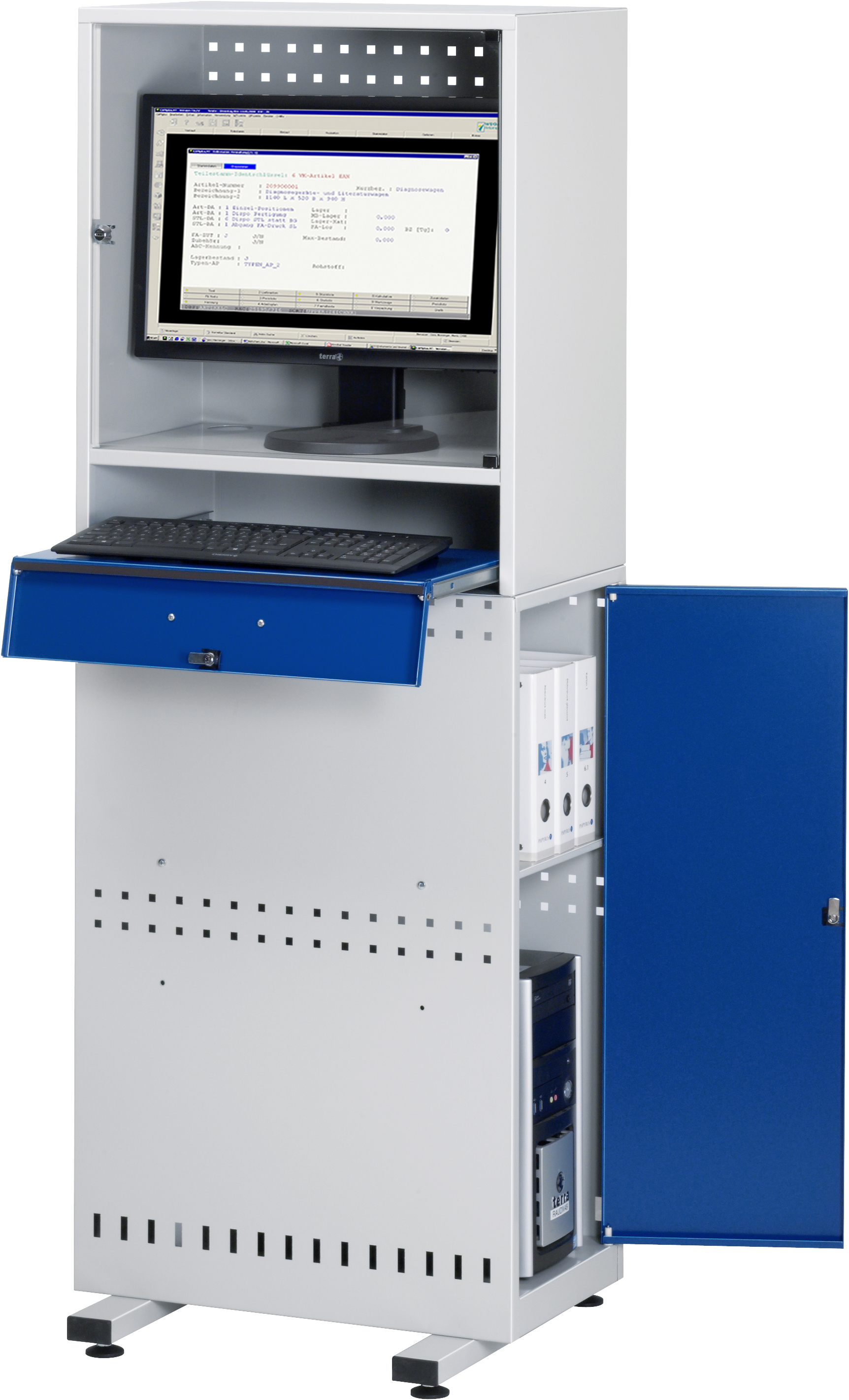 Rau Computerschrank Modell 1 SlimLine stationär 600x350x1650mm